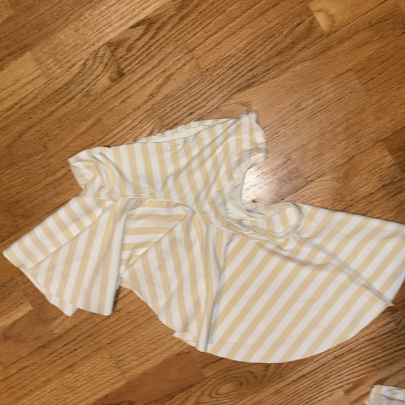 WeWoreWhat Positano Stripe Off Shoulder Swim Top with matching cheeky bottom!!! - Picture 5 of 8